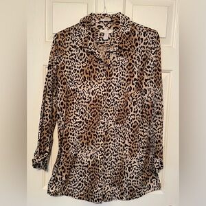 Chico’s brand, size 3, Cheetah Dress Shirt, No Iron